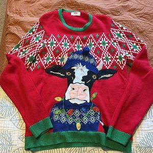 Christmas Cow Sweater sz L (42-42)